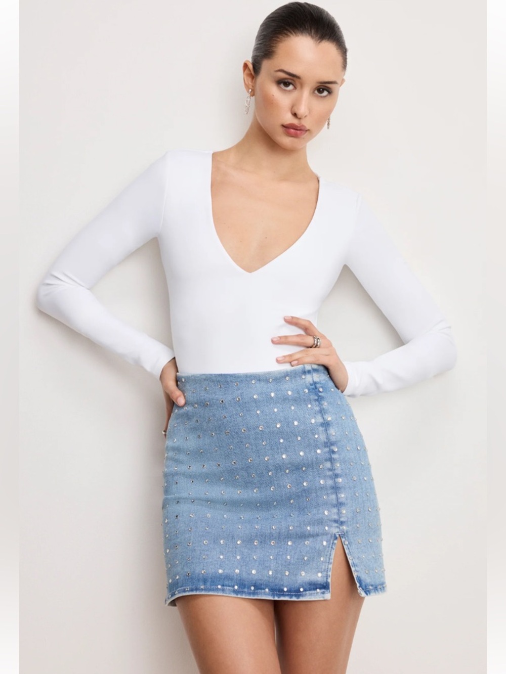 Good American Dolly Sculpting Bodysuit In White